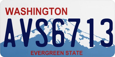 WA license plate AVS6713