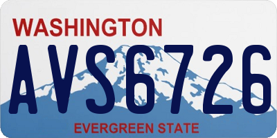 WA license plate AVS6726