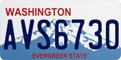 WA license plate AVS6730