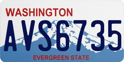 WA license plate AVS6735