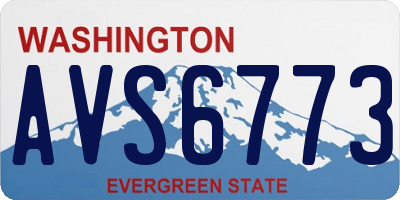 WA license plate AVS6773