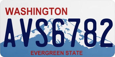 WA license plate AVS6782