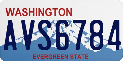 WA license plate AVS6784