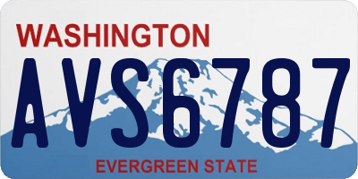 WA license plate AVS6787