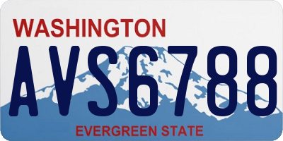 WA license plate AVS6788
