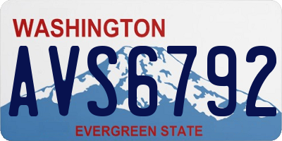 WA license plate AVS6792