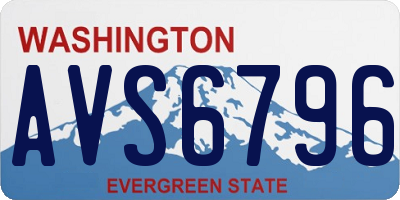 WA license plate AVS6796