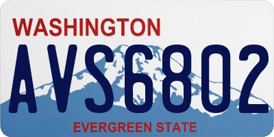 WA license plate AVS6802