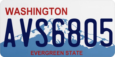 WA license plate AVS6805