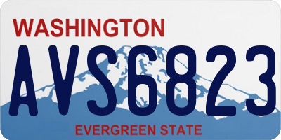 WA license plate AVS6823