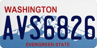 WA license plate AVS6826