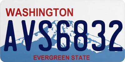 WA license plate AVS6832