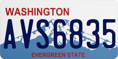 WA license plate AVS6835