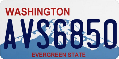 WA license plate AVS6850