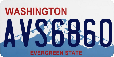 WA license plate AVS6860