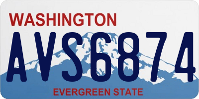 WA license plate AVS6874
