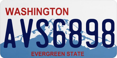 WA license plate AVS6898