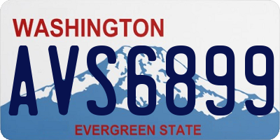 WA license plate AVS6899