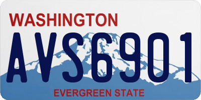 WA license plate AVS6901