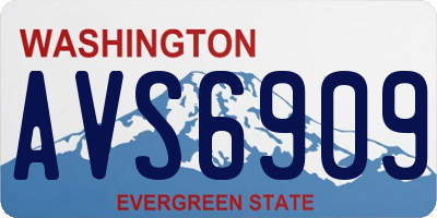 WA license plate AVS6909