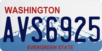 WA license plate AVS6925