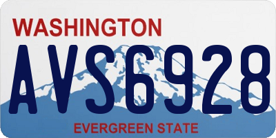 WA license plate AVS6928