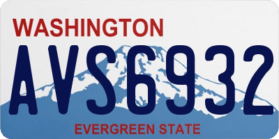 WA license plate AVS6932