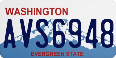 WA license plate AVS6948