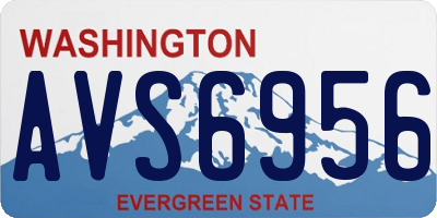 WA license plate AVS6956