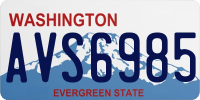 WA license plate AVS6985