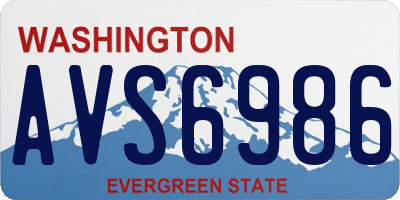 WA license plate AVS6986