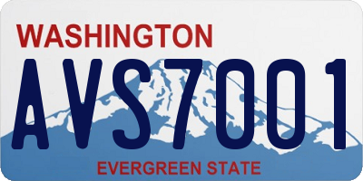 WA license plate AVS7001