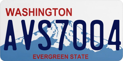 WA license plate AVS7004