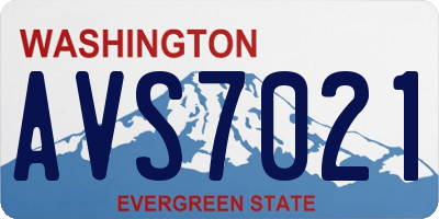 WA license plate AVS7021