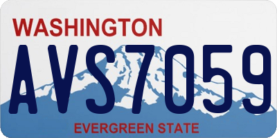 WA license plate AVS7059