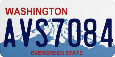 WA license plate AVS7084