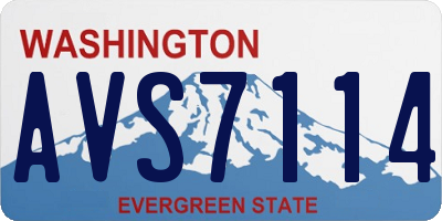 WA license plate AVS7114