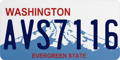 WA license plate AVS7116