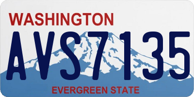 WA license plate AVS7135