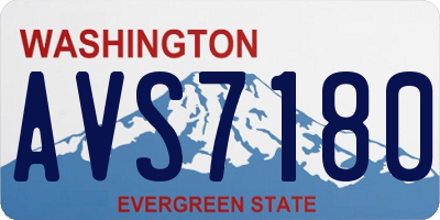 WA license plate AVS7180