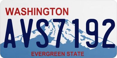 WA license plate AVS7192