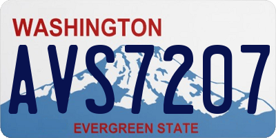 WA license plate AVS7207