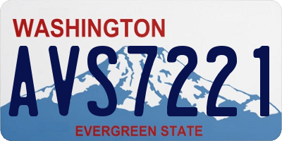 WA license plate AVS7221