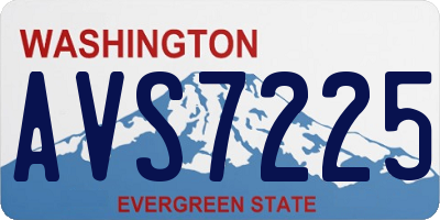 WA license plate AVS7225