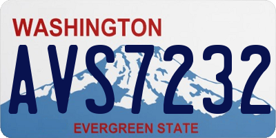 WA license plate AVS7232