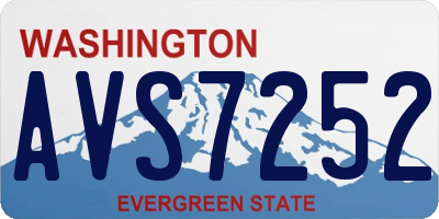 WA license plate AVS7252