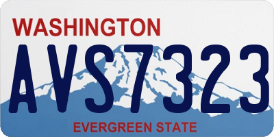 WA license plate AVS7323