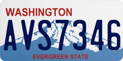 WA license plate AVS7346
