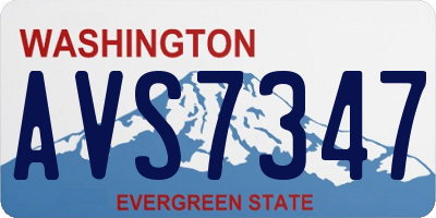 WA license plate AVS7347