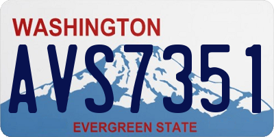 WA license plate AVS7351